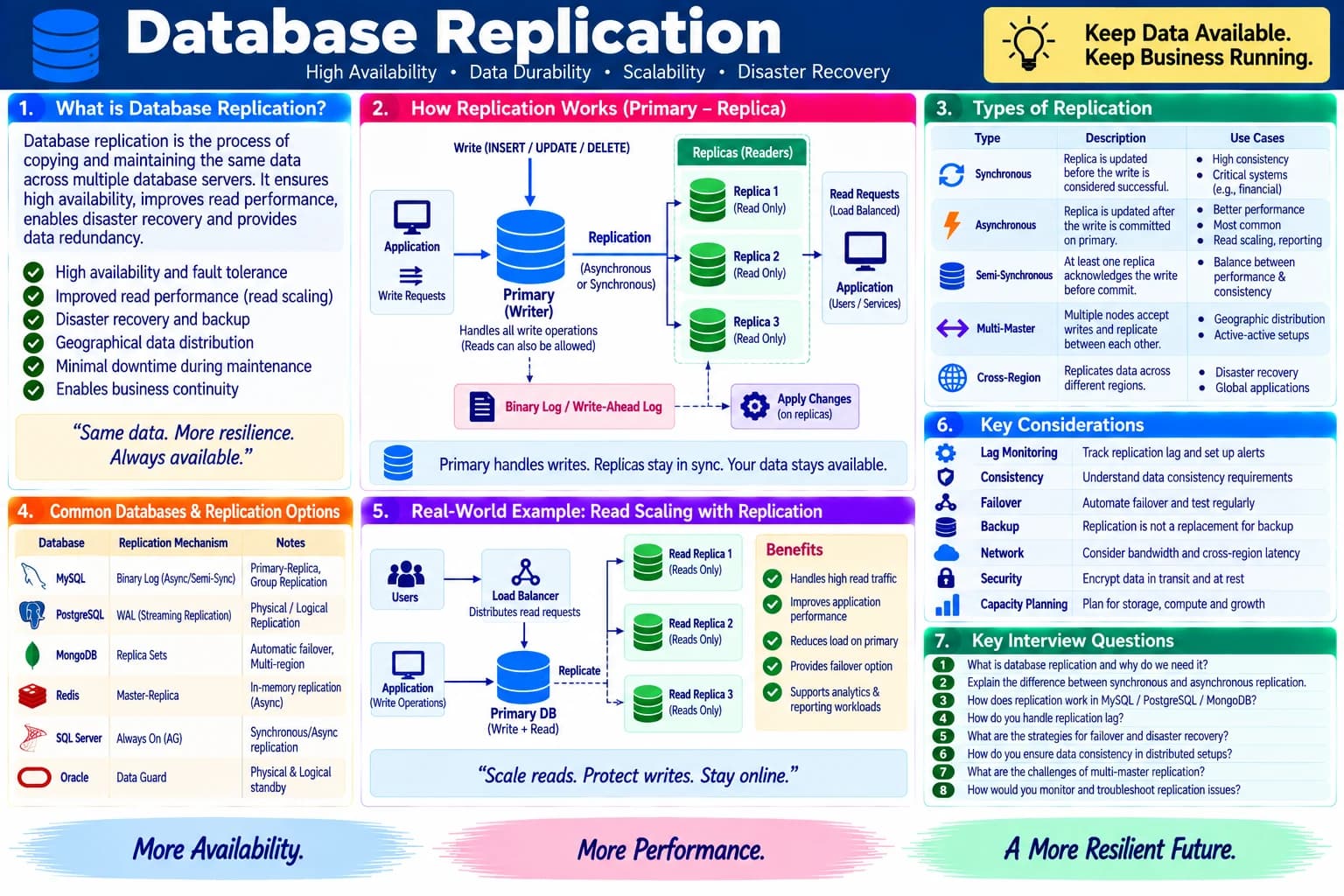 Database Replication cheatsheet